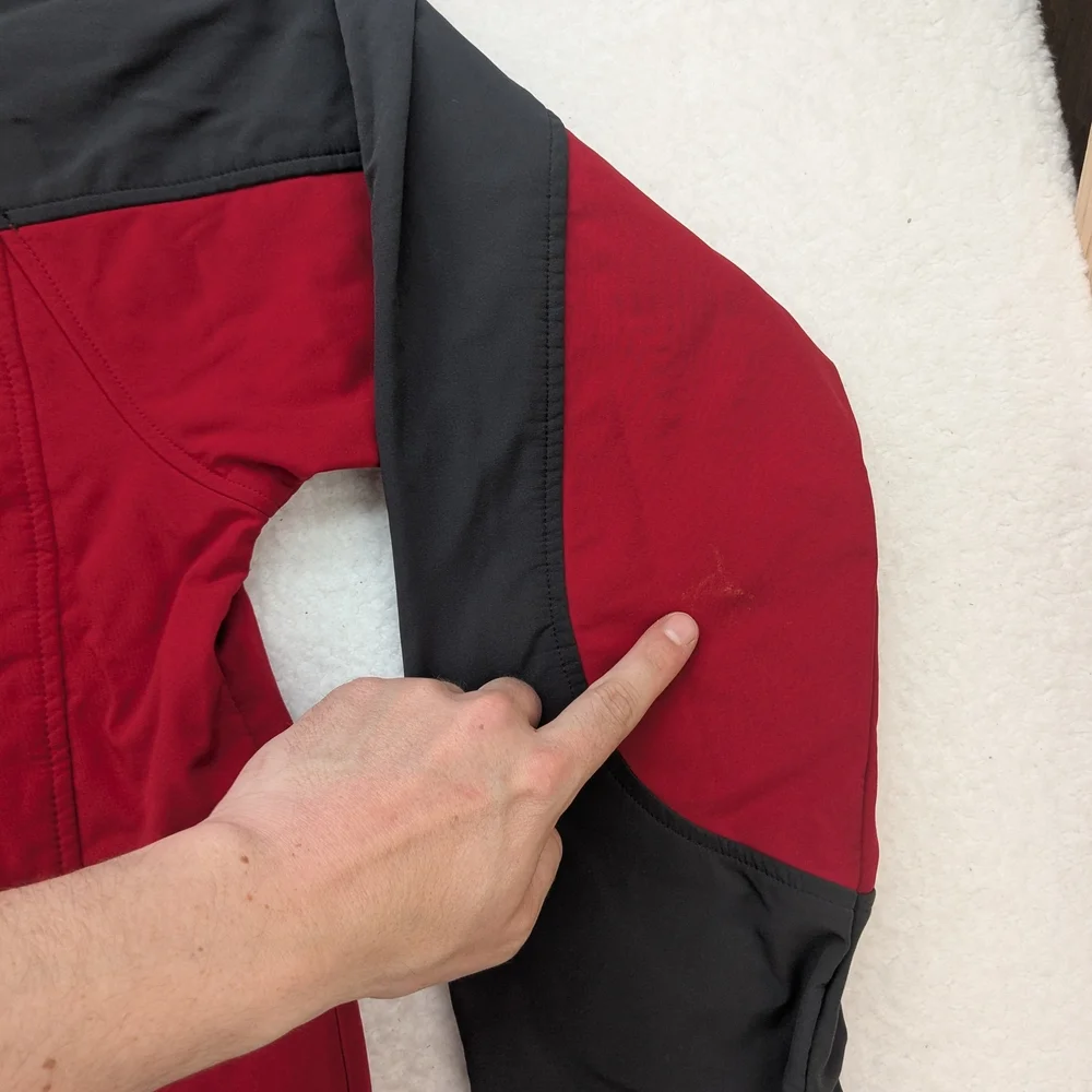 NordicTrack Jacket Mens Small Full Zip Outdoor Performance Red Gray Polyester